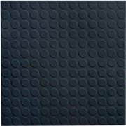 Roppe Raised Circular Design Rubber Tile 19.69in x 19.69in x .125in Black 9961P100
